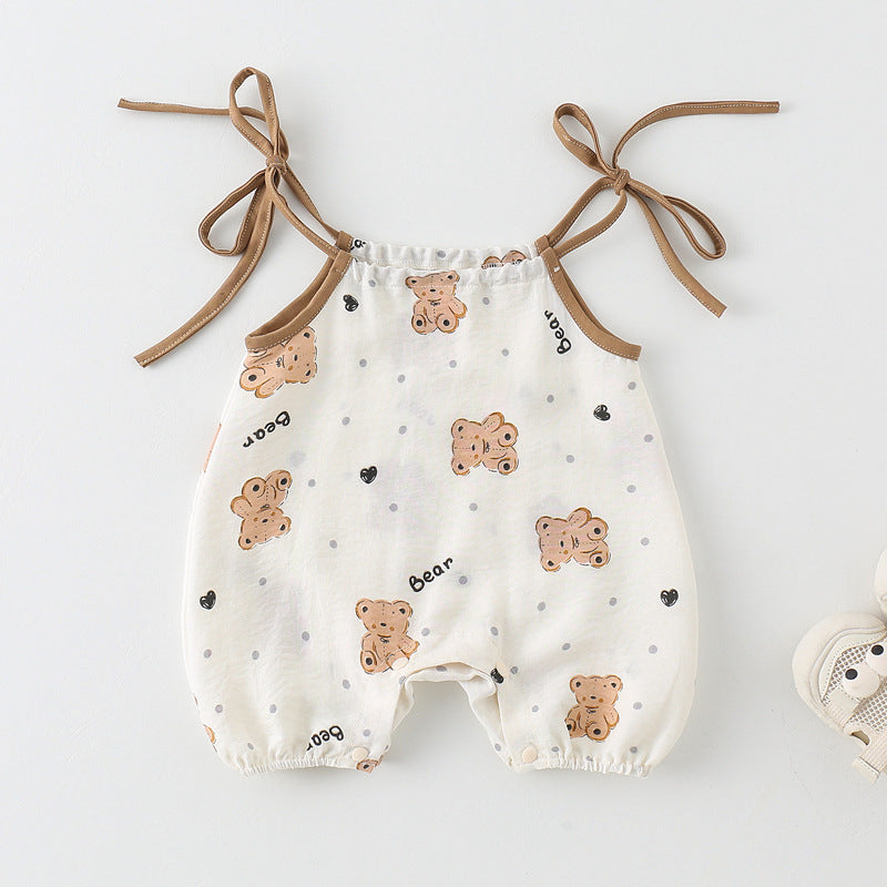 Combinaison bébé à manches courtes imprimée – Douce et confortable