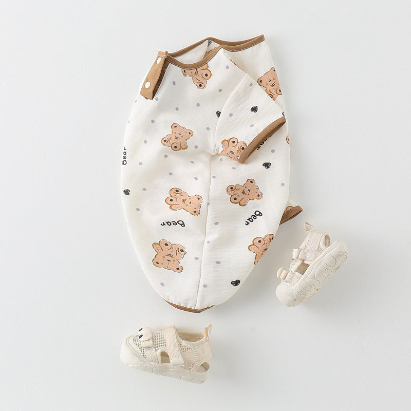 Combinaison bébé à manches courtes imprimée – Douce et confortable