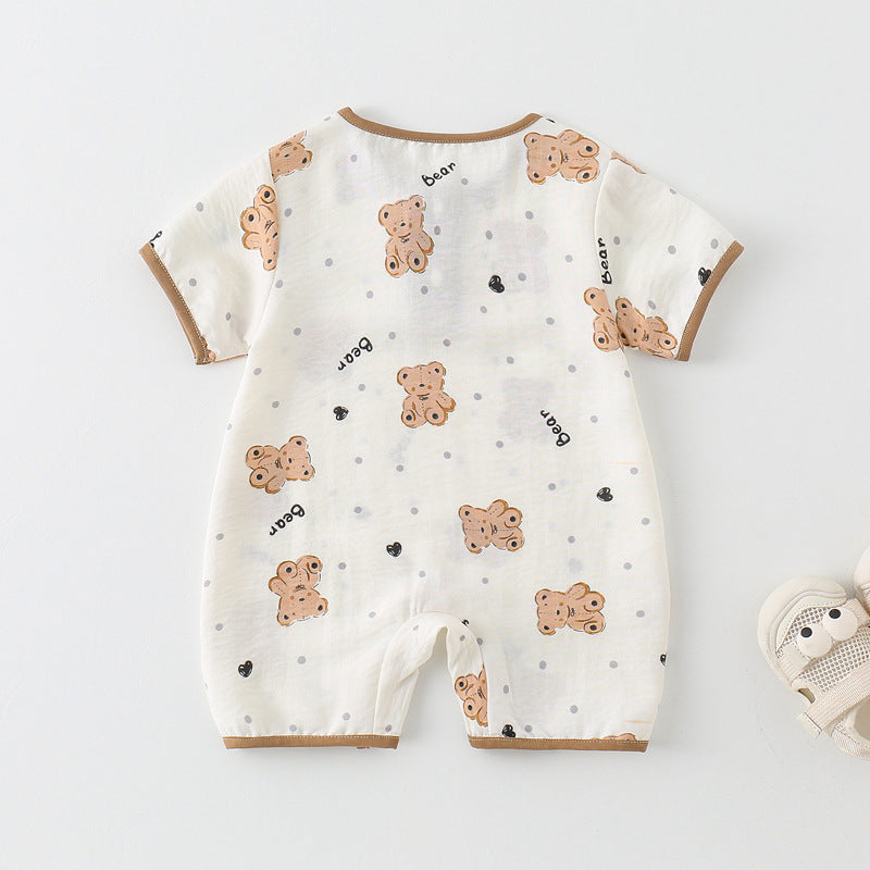 Combinaison bébé à manches courtes imprimée – Douce et confortable