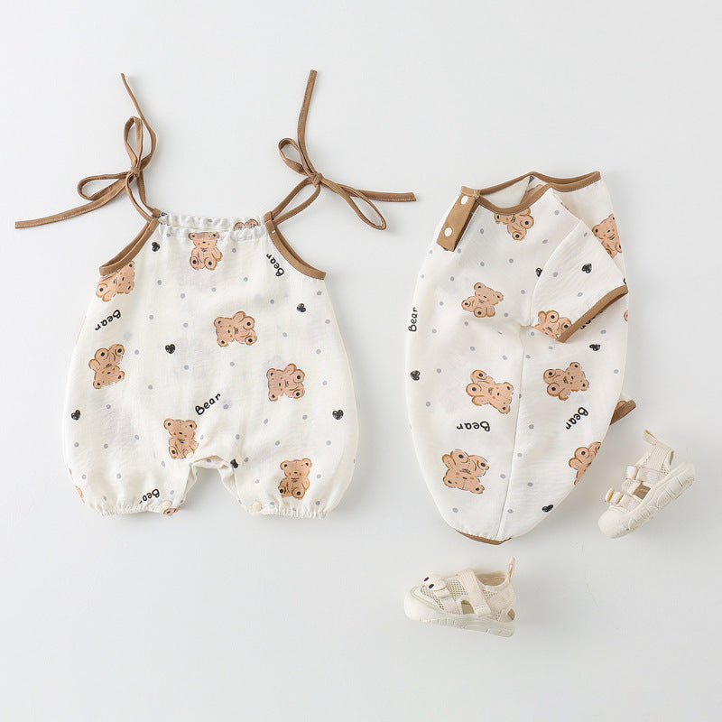 Combinaison bébé à manches courtes imprimée – Douce et confortable