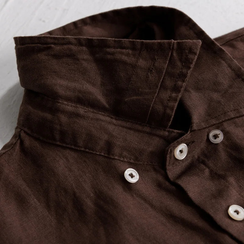 Chemise homme en lin 100 % - Manches longues