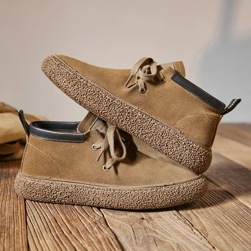Chaussures décontractées pour homme en cuir véritable et daim - Fabrication artisanale