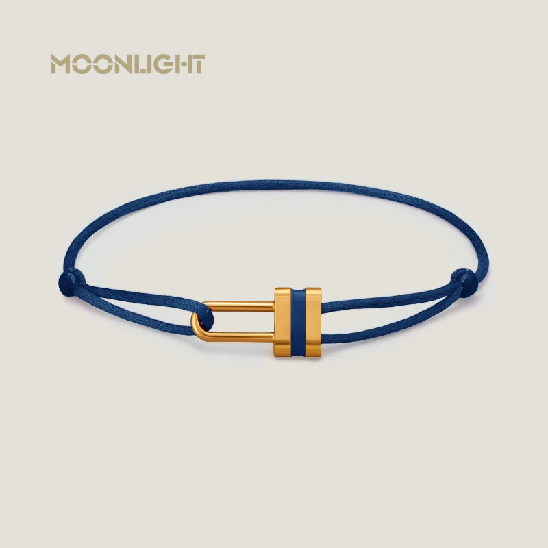 Bracelet MOONLIGHT cadenas - Bracelet ajustable en cordon tressé unisexe