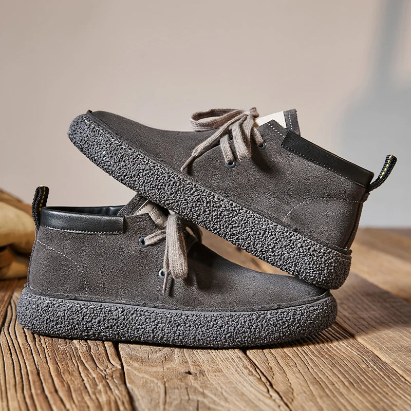 Chaussures décontractées pour homme en cuir véritable et daim - Fabrication artisanale