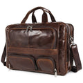Sacoche homme LACHIOUR en cuir véritable - Grand sac de voyage multifonction