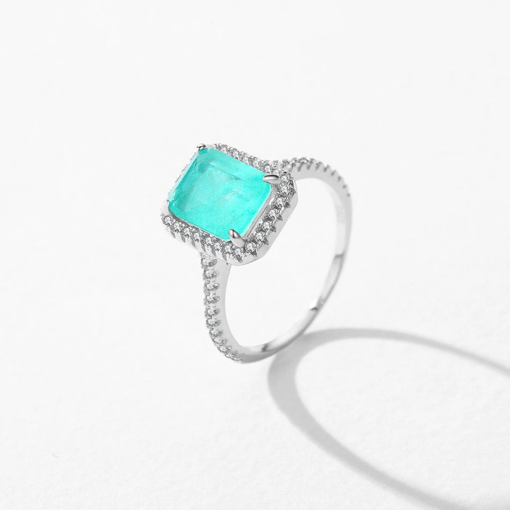 Bague MODIAN en argent sterling 925 avec tourmaline Paraíba
