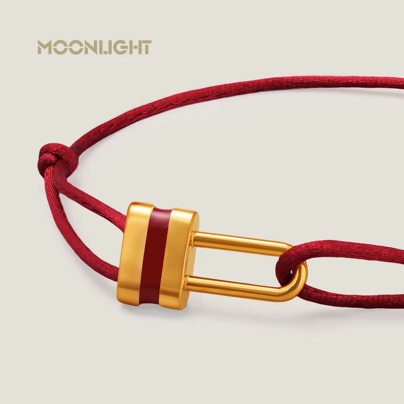 Bracelet MOONLIGHT cadenas - Bracelet ajustable en cordon tressé unisexe