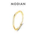 Bague MODIAN en argent 925 -  Bague torsadée géométrique dorée pour femme