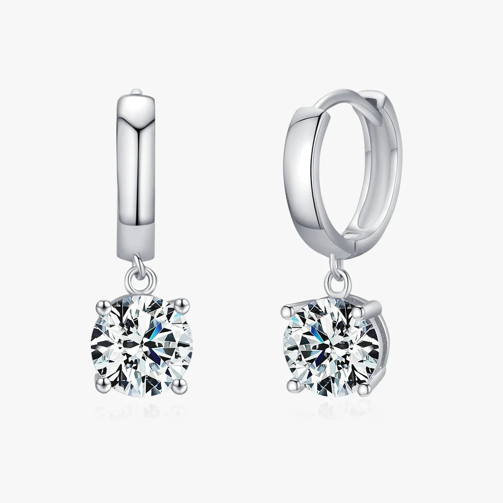 Créoles MODIAN en argent 925 et moissanite 1 carat - Boucles d’oreilles scintillantes pour femme