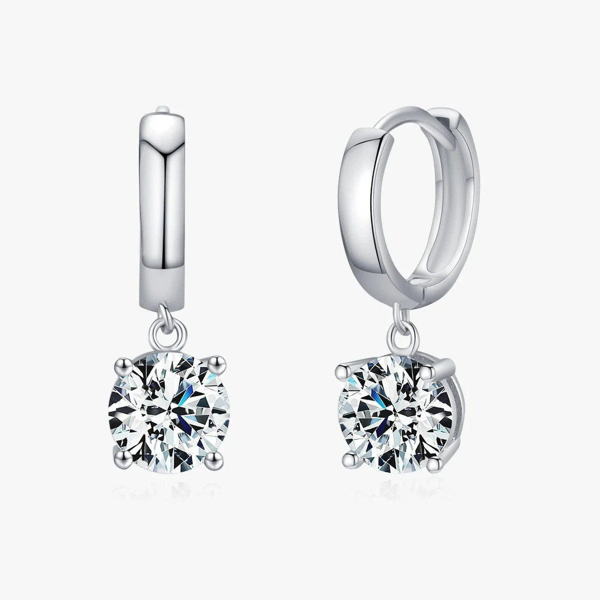 Créoles MODIAN en argent 925 et moissanite 1 carat - Boucles d’oreilles scintillantes pour femme
