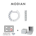 Boucles d’oreilles créoles MODIAN en argent 925 avec moissanite D – Petites créoles scintillantes pour femme