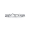 Bague MODIAN en argent sterling 925 à double anneau avec zircon transparent