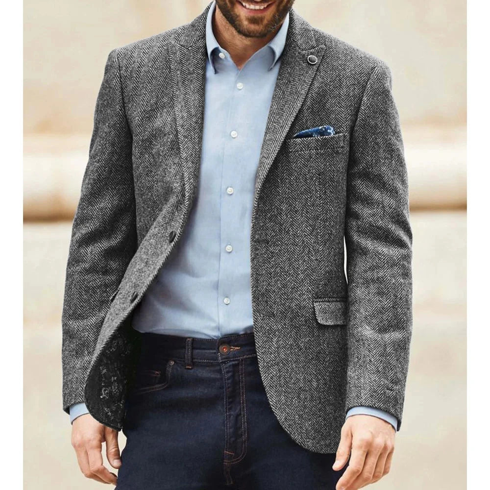 Blazer homme à motif chevrons - Coupe ajustée