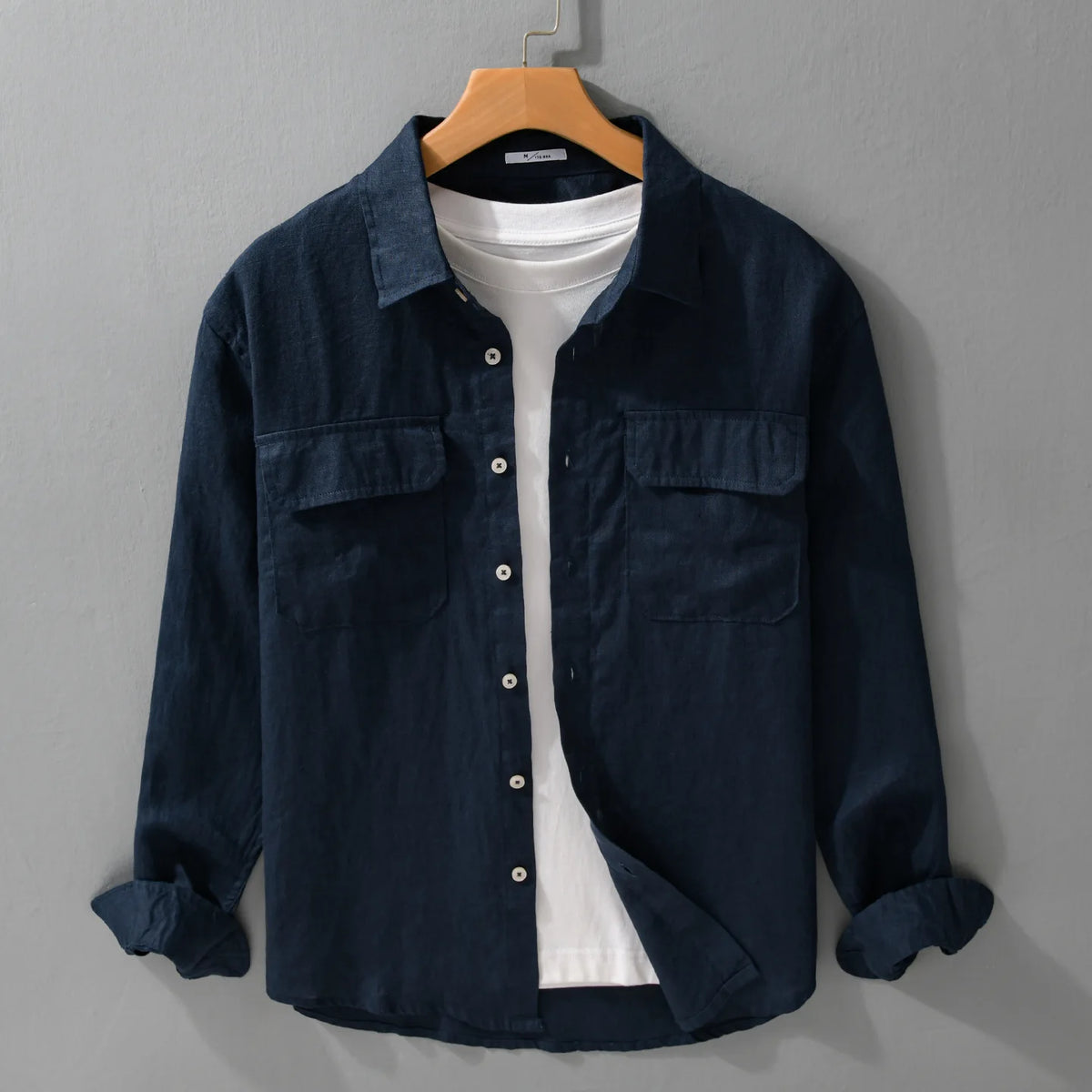 Chemise homme en lin 100 % - Manches longues