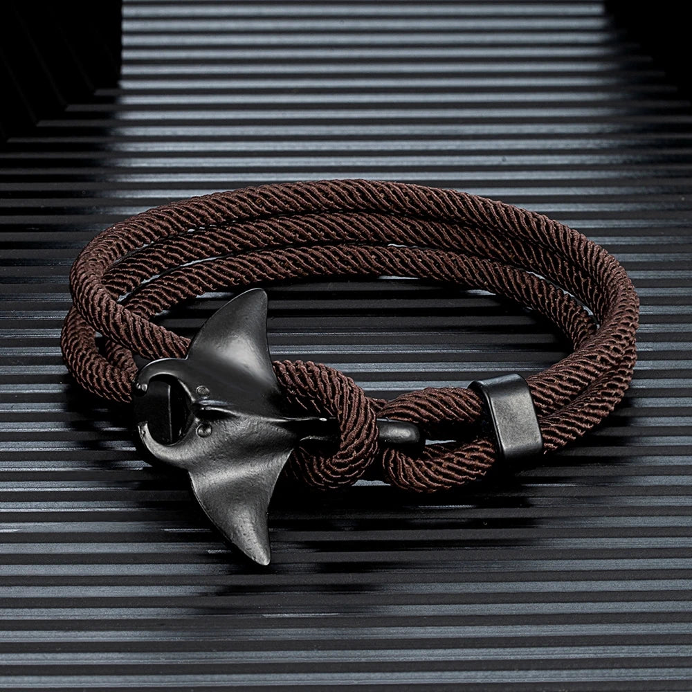 Bracelet MKENDN Raie Manta – Bracelet marin multirang ajustable