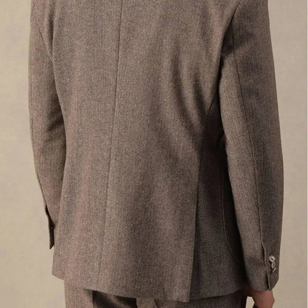 Blazer homme italien à motif chevrons - Laine mélangée