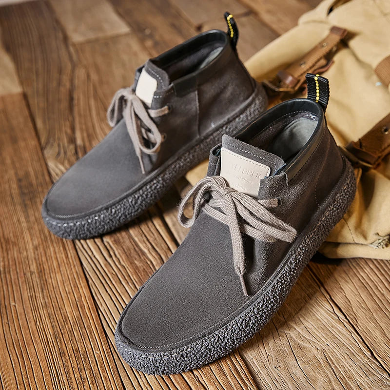 Chaussures décontractées pour homme en cuir véritable et daim - Fabrication artisanale
