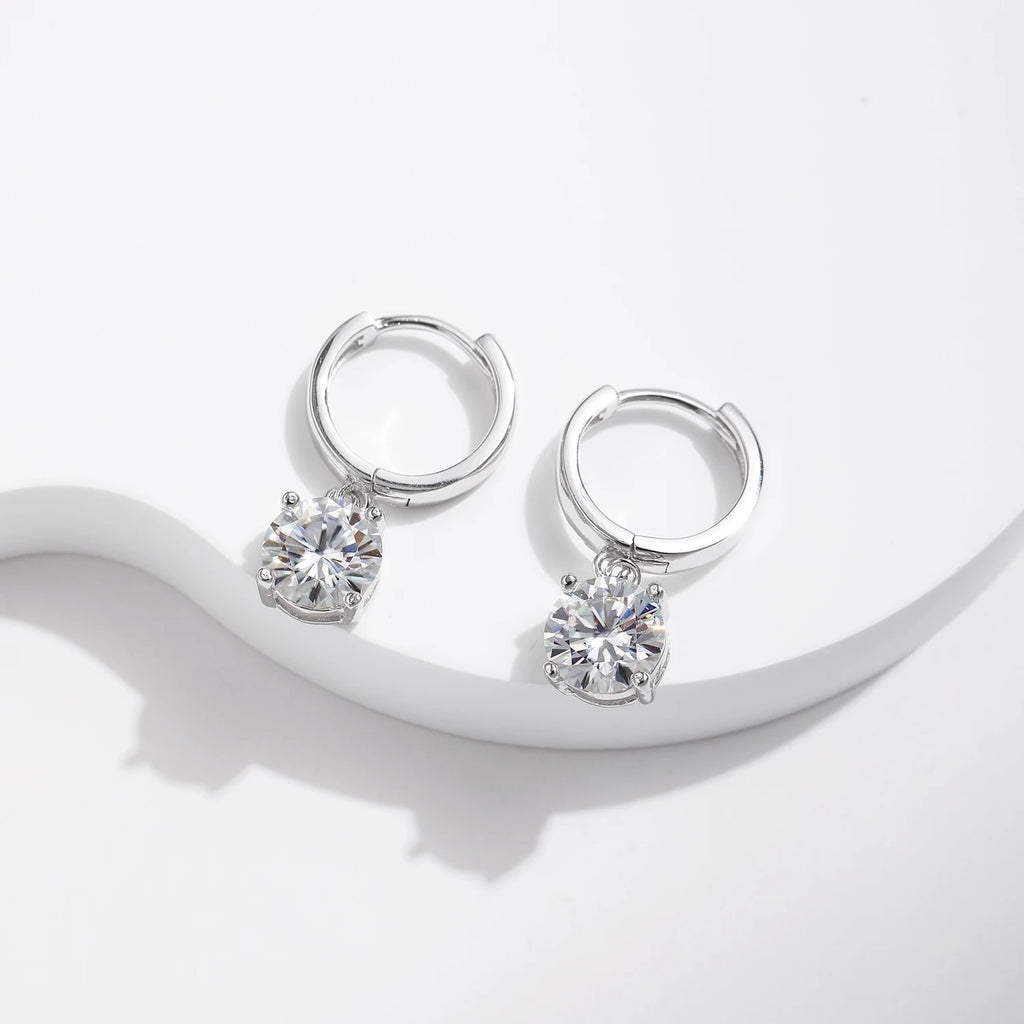 Créoles MODIAN en argent 925 et moissanite 1 carat - Boucles d’oreilles scintillantes pour femme