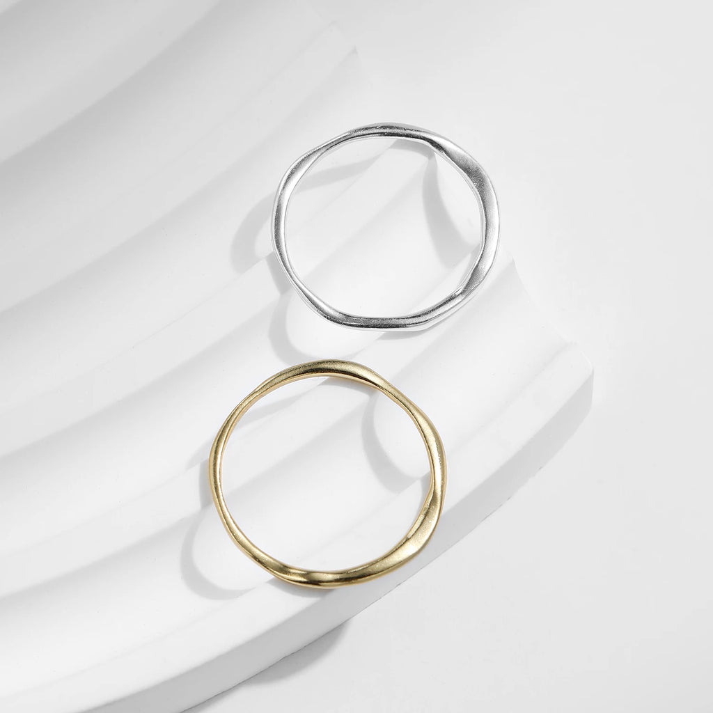 Bague MODIAN en argent 925 -  Bague torsadée géométrique dorée pour femme
